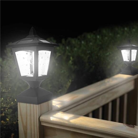 Greluna Solar Post Lights Outdoor, Solar Lamp Post Cap Lights, Pack of 2 - Picture 6 of 8